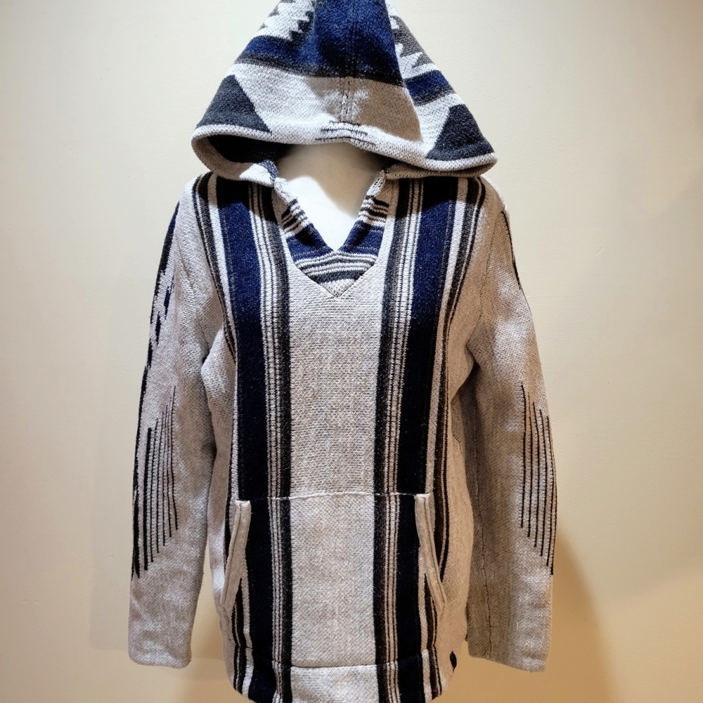 Lucky Brand Southwestern Baja Sweater with hoodie